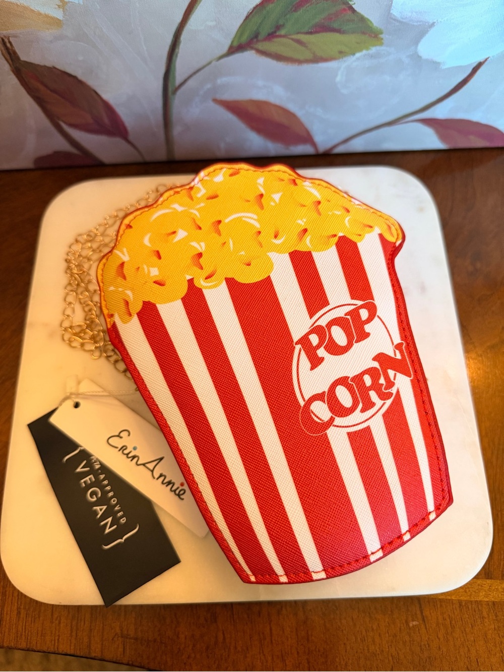 ErinAnnie Popcorn Crossbody Bag - Playful Novelty in Vegan Leather (NWT) - Picture 13 of 13